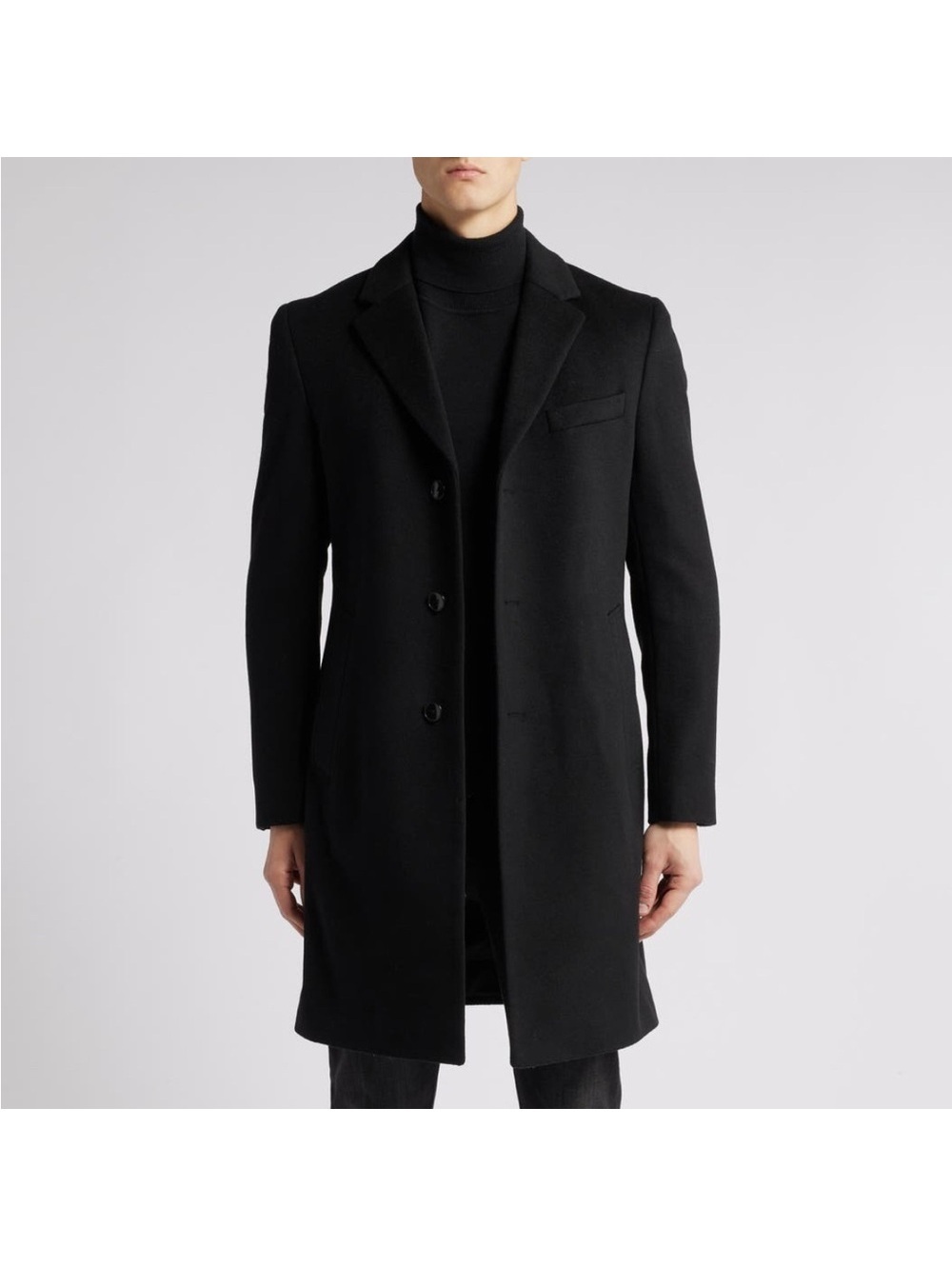 BOSS Cashmere-Wool Trench Coat in Black, Size IT 56, US 46R, NEW without Tag